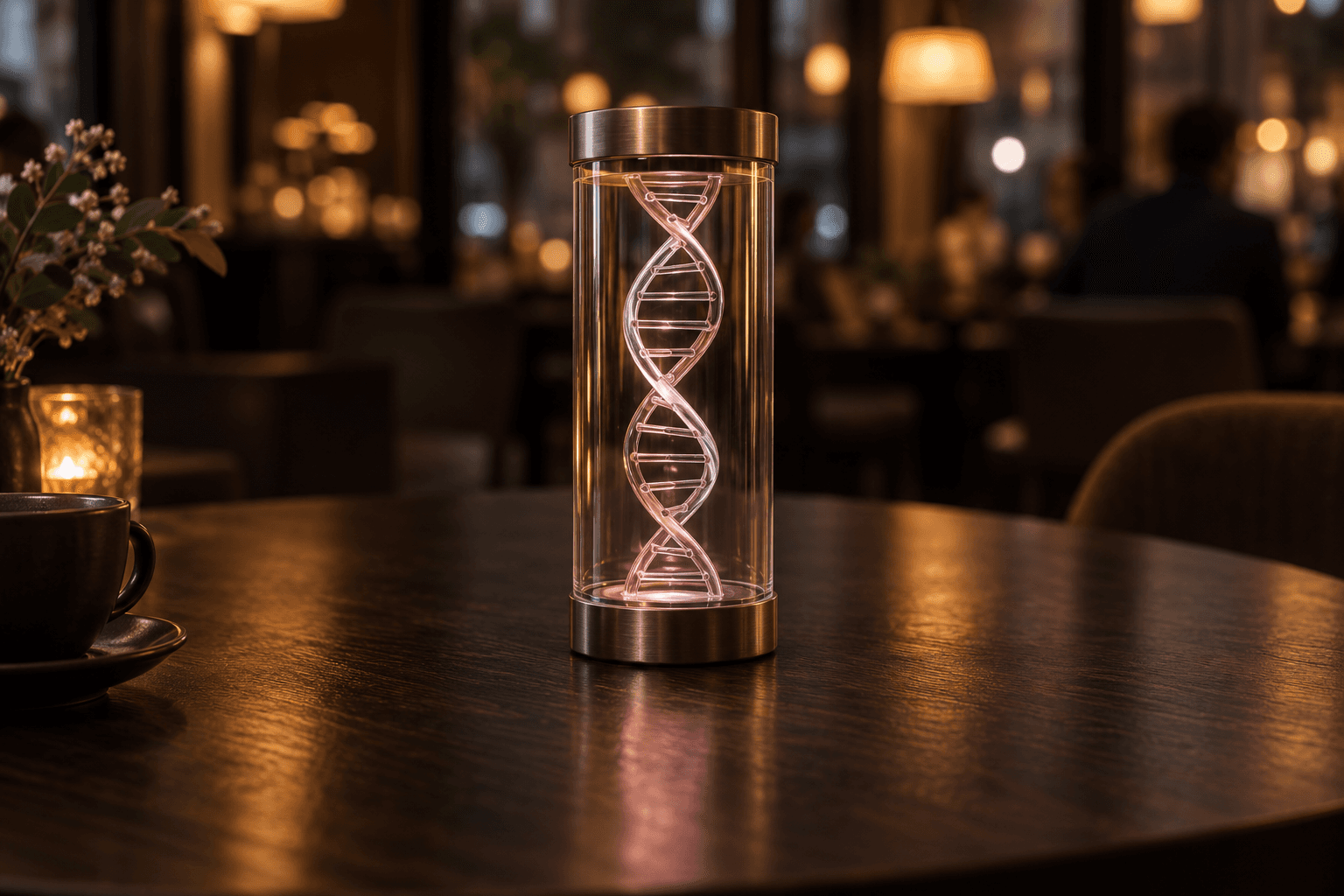 Светлая спираль Vibe DNA в стеклянном цилиндре
